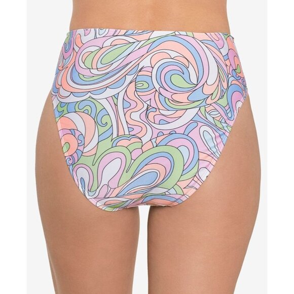 Salt + Cove Juniors' Printed High-Waist Bikini Bottoms Geometric Colorful L - Picture 2 of 6